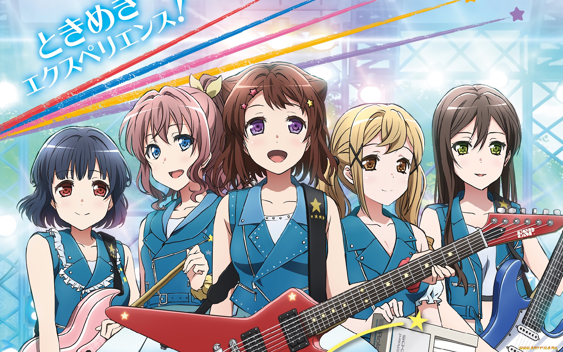 Обои BanG Dream! Аниме BanG Dream!, обои для рабочего стола, фотографии  bang dream, аниме, фон, взгляд, девушки Обои для рабочего стола, скачать  обои картинки заставки на рабочий стол.